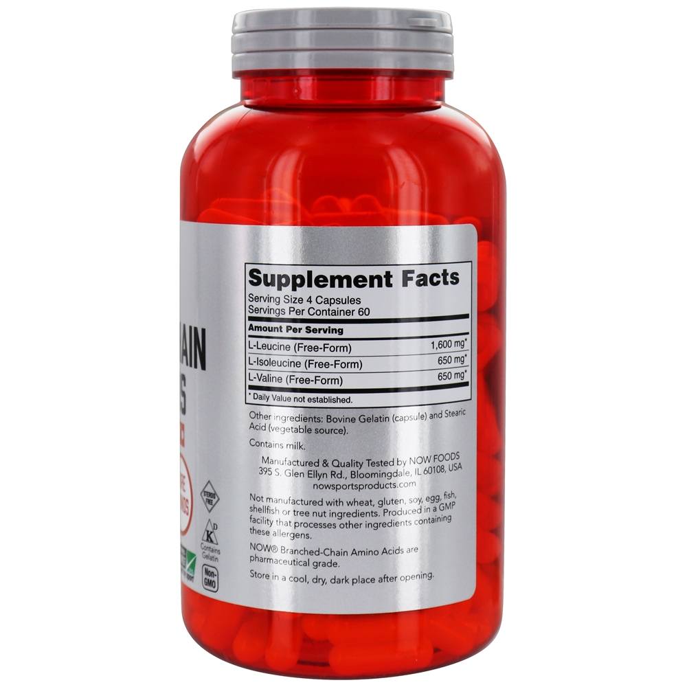 Comprar Now Sports Aminoácidos de Cadeia Ramificada - Cápsulas 240 NOW Foods - Imagem 2