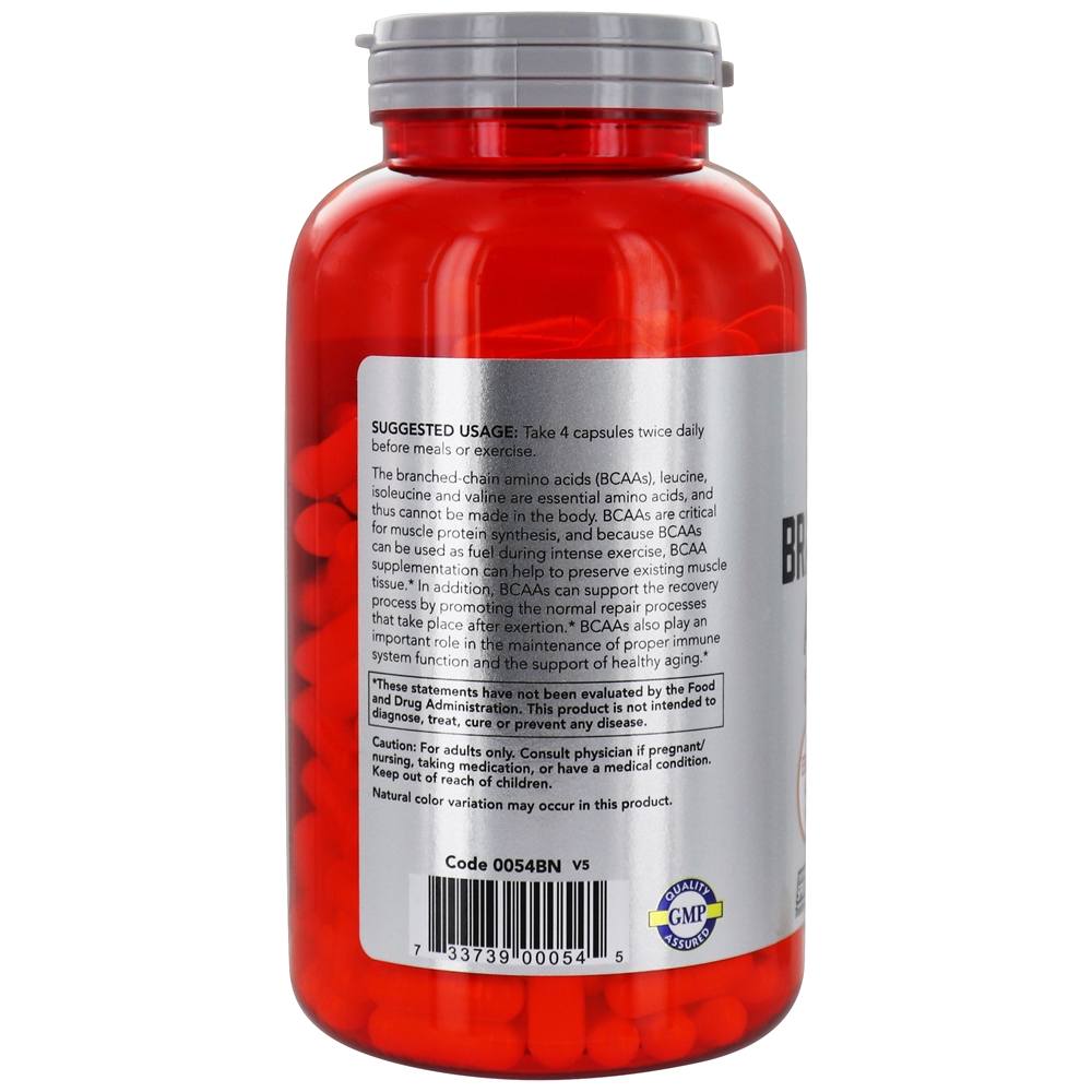 Comprar Now Sports Aminoácidos de Cadeia Ramificada - Cápsulas 240 NOW Foods - Imagem 3