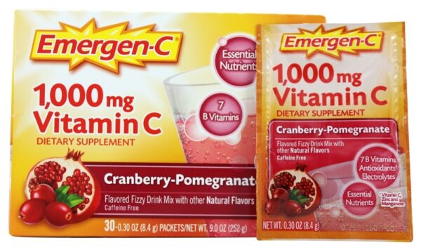 Comprar Intensificador de Energia de Vitamina C de Emergen-C Romã de Cranberry 1000 mg. - 30 Pacotes (s) Alacer - Imagem 4