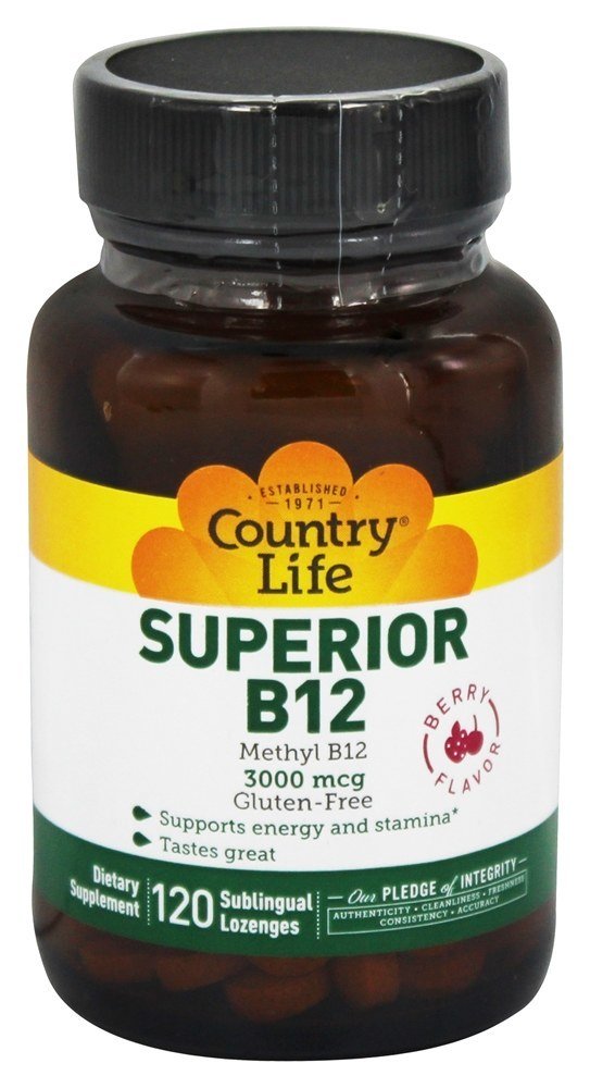 Comprar Sabor Berry Sublingual B12 Superior 3000 mcg. - 120 Pastilhas Country Life