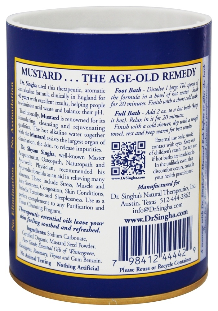 Comprar Banho de mostarda - 8 oz. Dr. Singha's Natural Therapeutics - Imagem 2