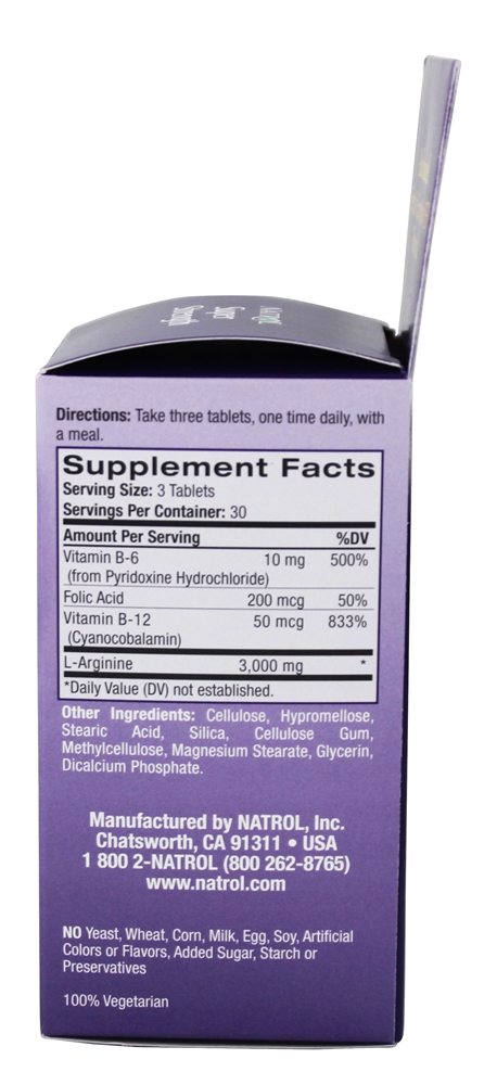 Comprar L-Arginina 3000 mg. - 90 Tablets Natrol - Imagem 2
