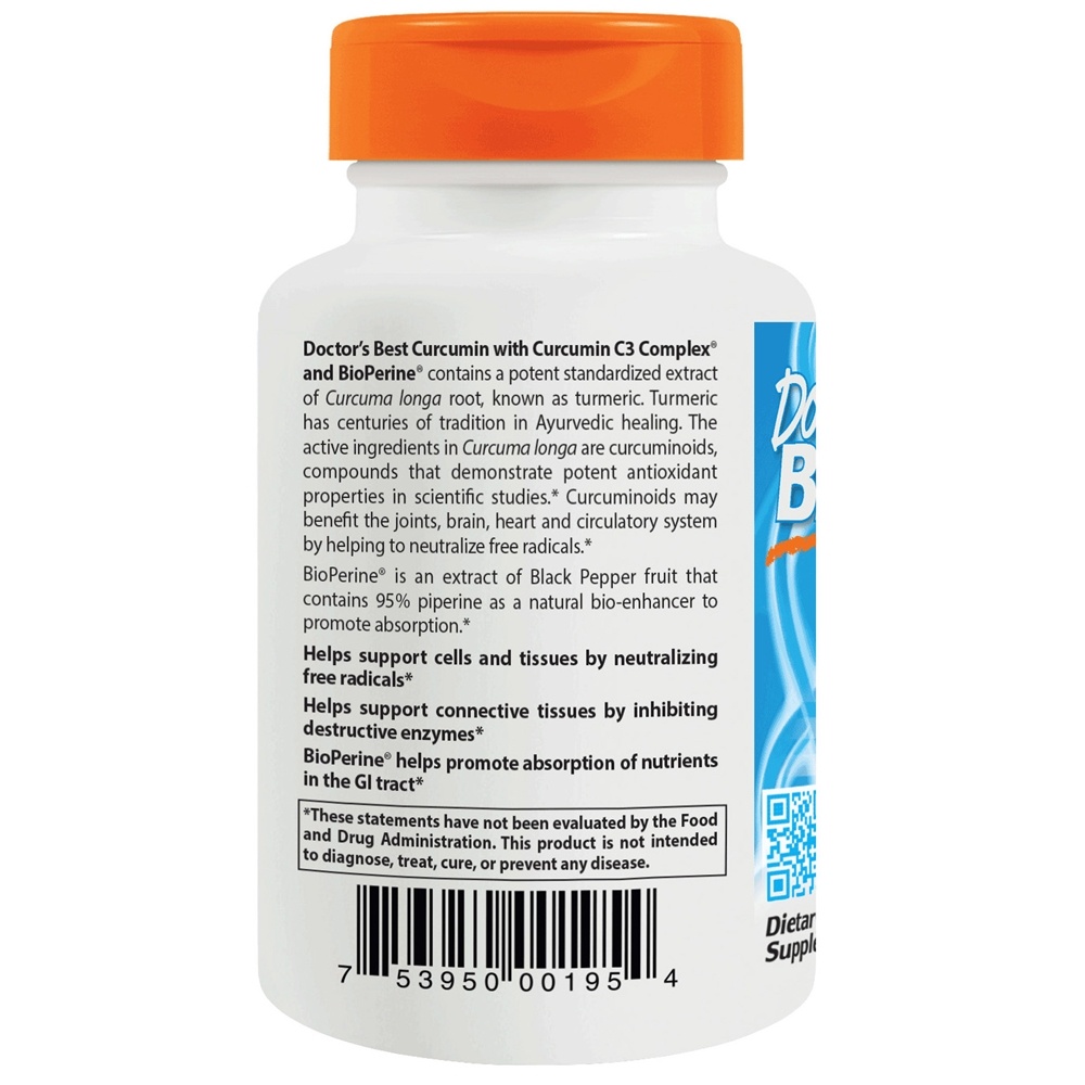 Comprar Curcumina de Alta Absorção da Raiz de Curcuma 1000 mg. - 120 Tablets Doctor's Best - Imagem 3