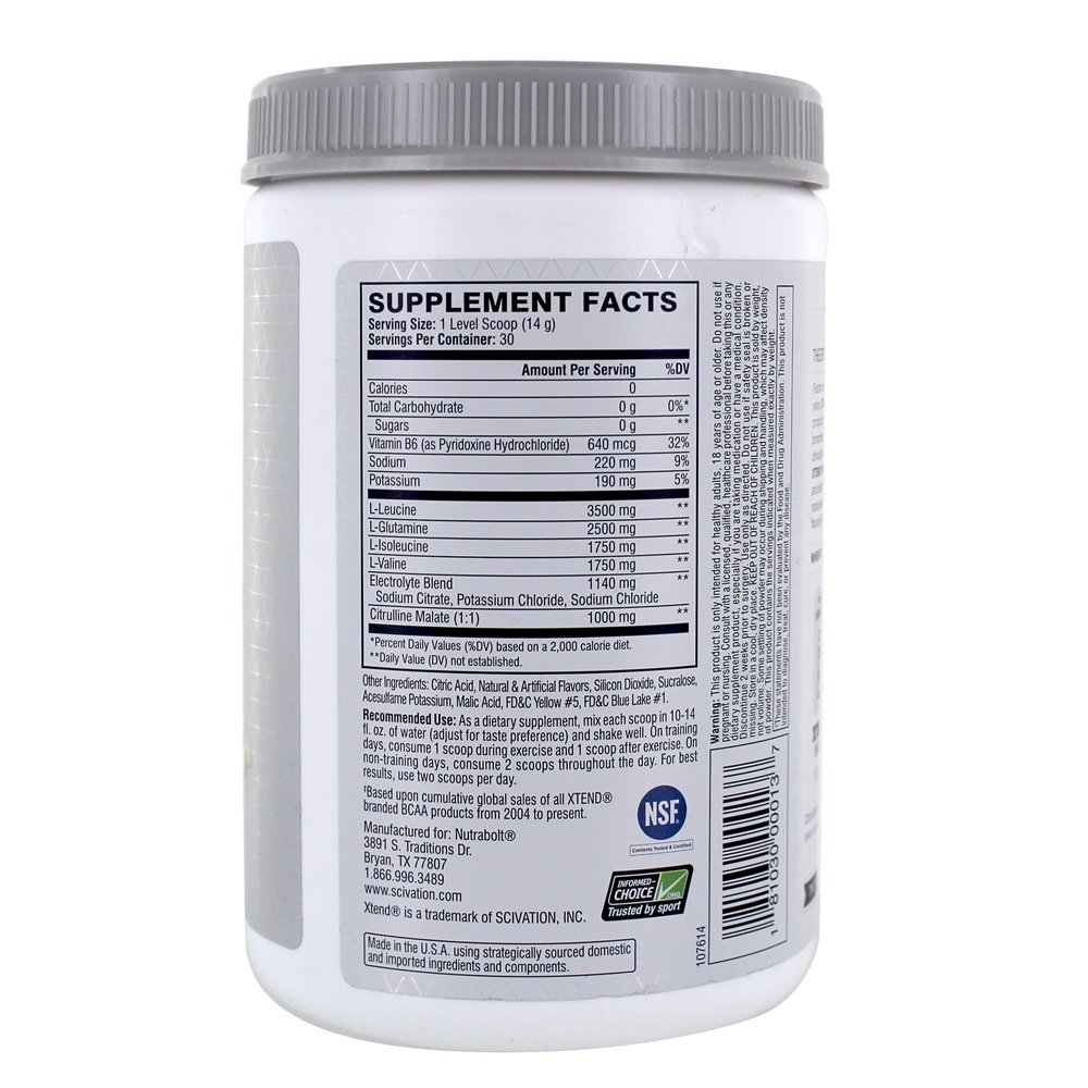 Comprar Xtend The Original BCAA Muscle Recovery + Eletrólitos em Pó 30 Porções Esmagar a Apple - 14.8 oz. Scivation - Imagem 2