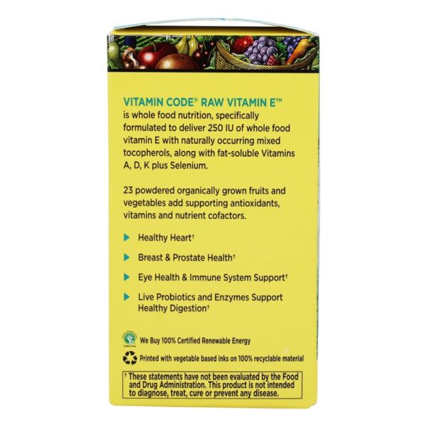 Comprar Vitamina Código CRU Vitamina E - Cápsulas vegetarianas 60 Garden of Life - Imagem 4