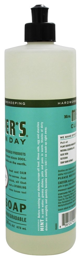 Comprar Dia limpo prato líquido sabão manjericão - 16 fl. oz. Mrs. Meyer's - Imagem 3