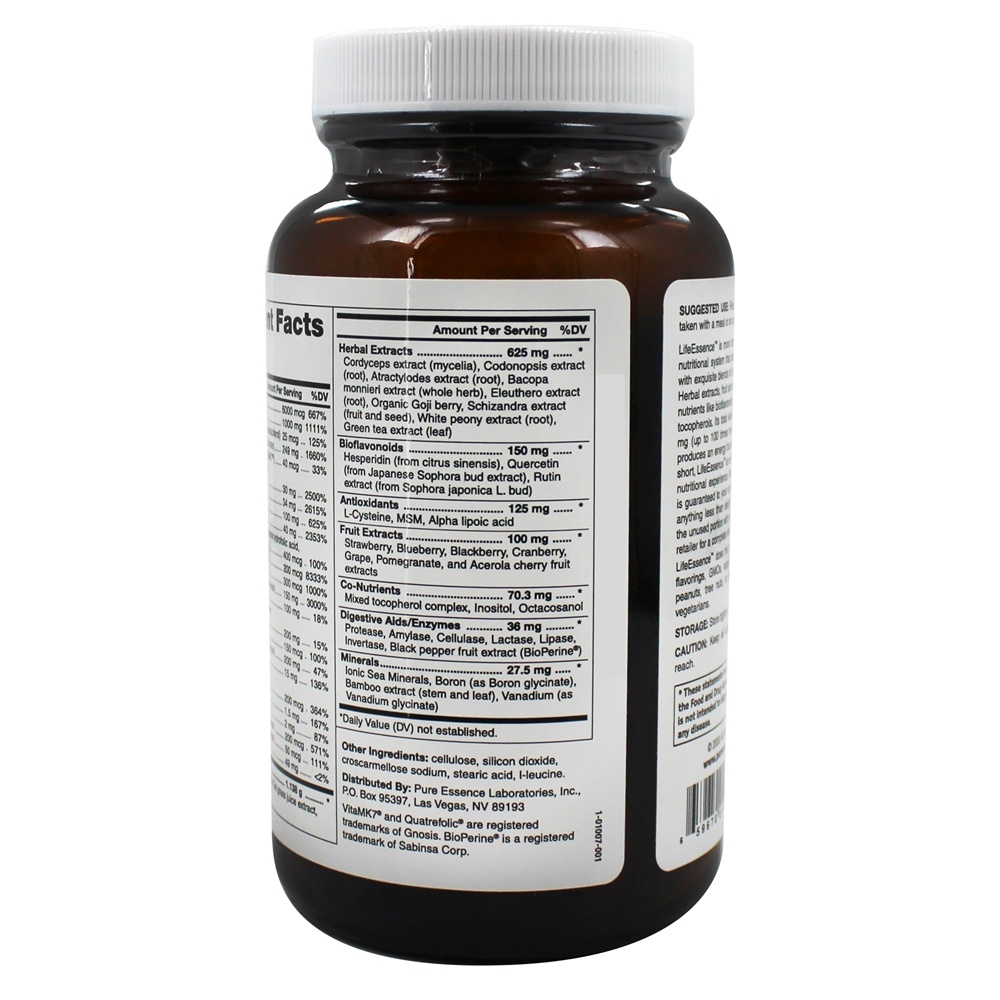 Comprar Multivitamínico e Minerais LifeEssence - 120 Tablets Pure Essence Labs - Imagem 3