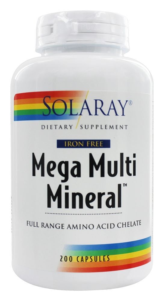 Comprar Mega Múltiplas Mineral Ferro-Livre - Cápsulas 200 Solaray