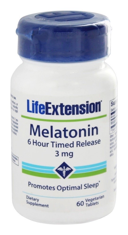 Comprar Melatonina Com Liberação Programada Por 6 Horas 3 mg. - 60 Comprimidos vegetarianos Life Extension