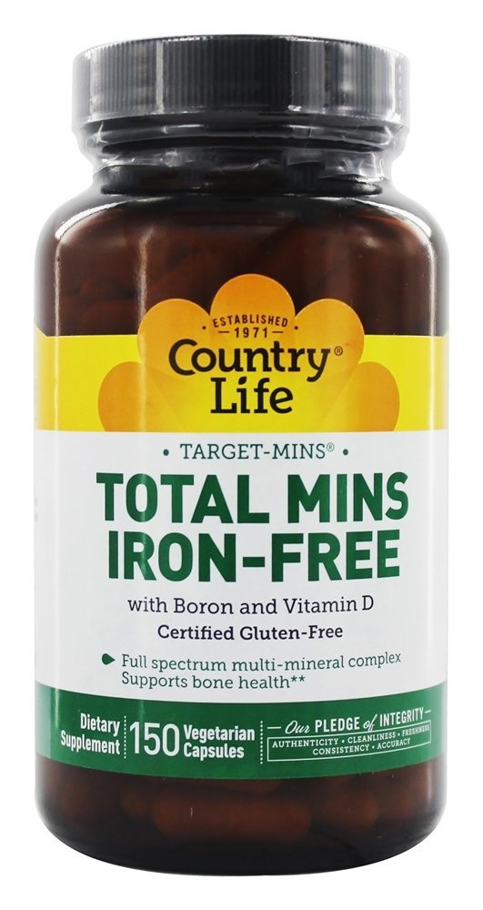 Comprar Total Mins Complexo Multi-Mineral com Boro e Vitamina D Sem Ferro - Cápsulas vegetarianas 150 Country Life