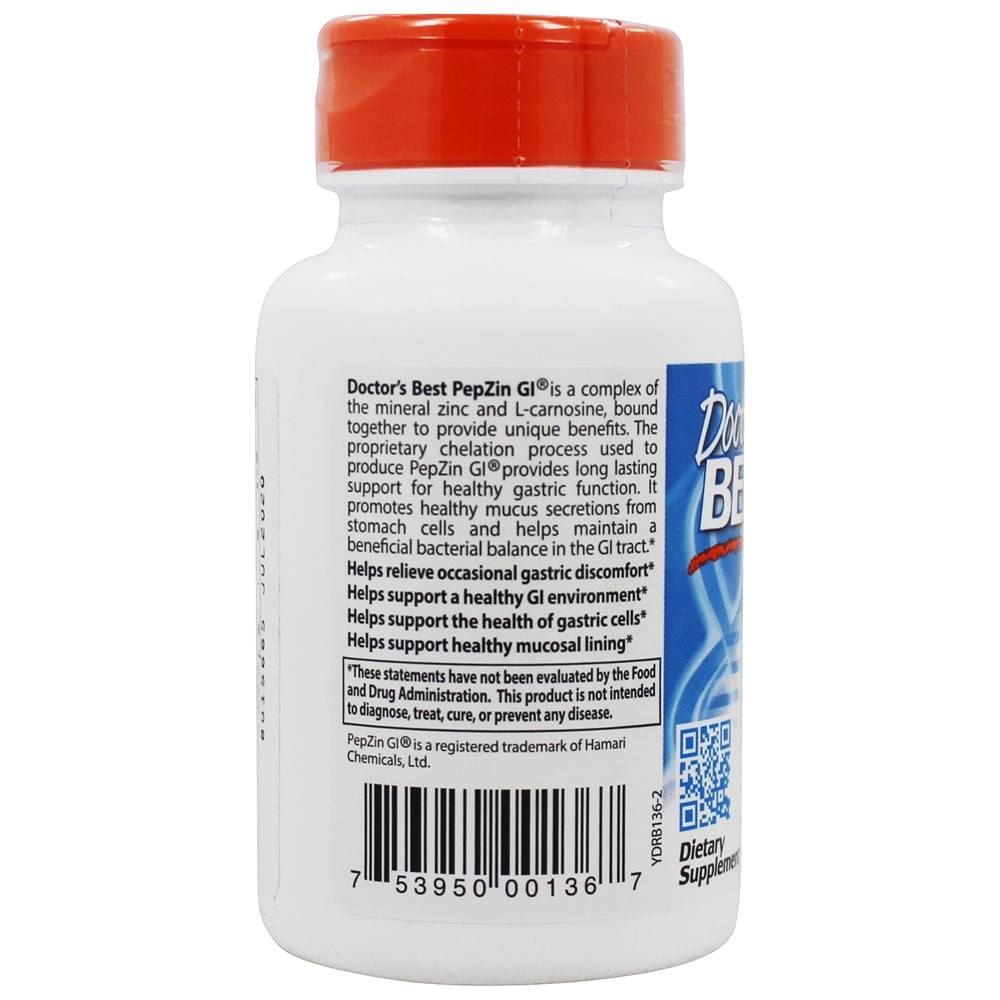 Comprar Complexo PepZin GI Zinc-L-Carnosine - Cápsulas vegetarianas 120 Doctor's Best - Imagem 3