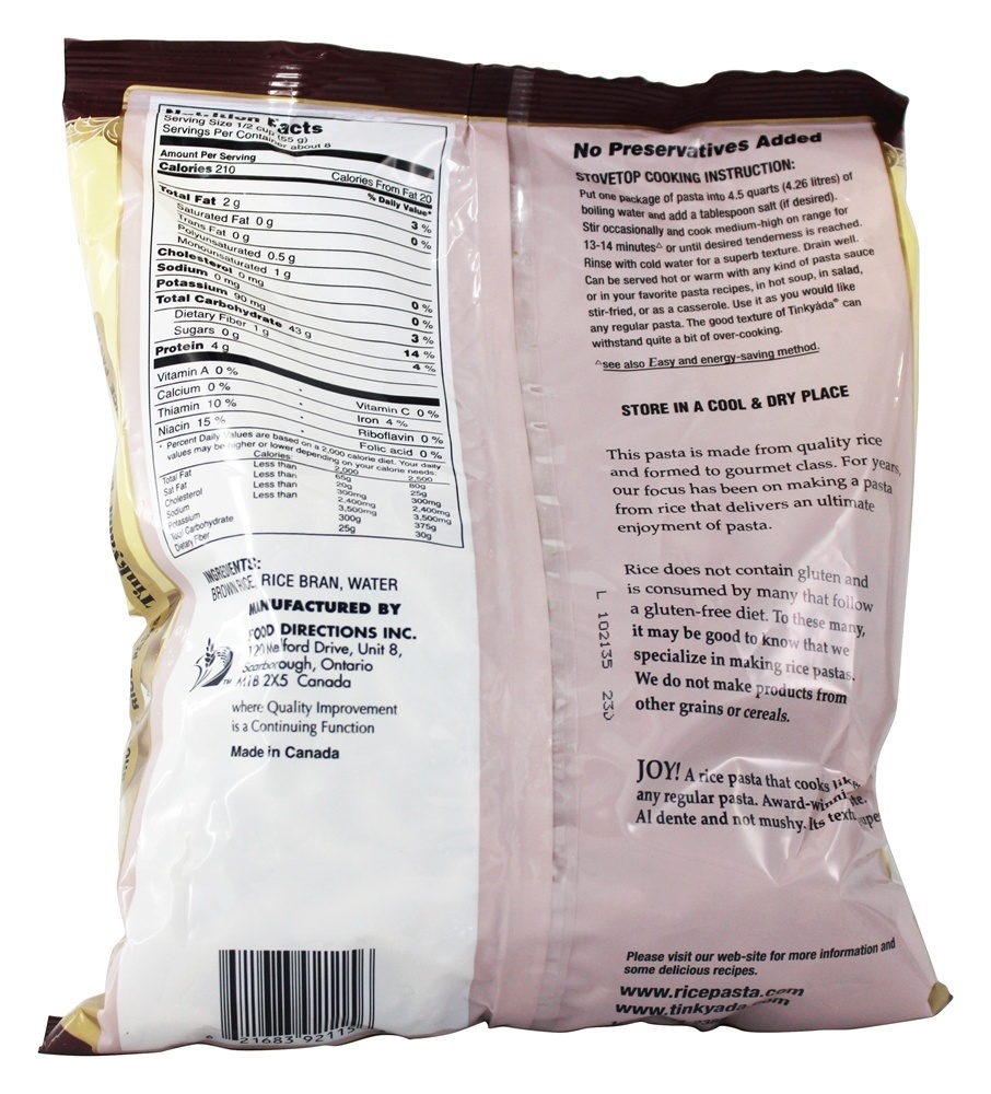 Comprar Penne de macarrão de arroz integral com farelo de arroz - 16 oz. Tinkyada Pasta - Imagem 2