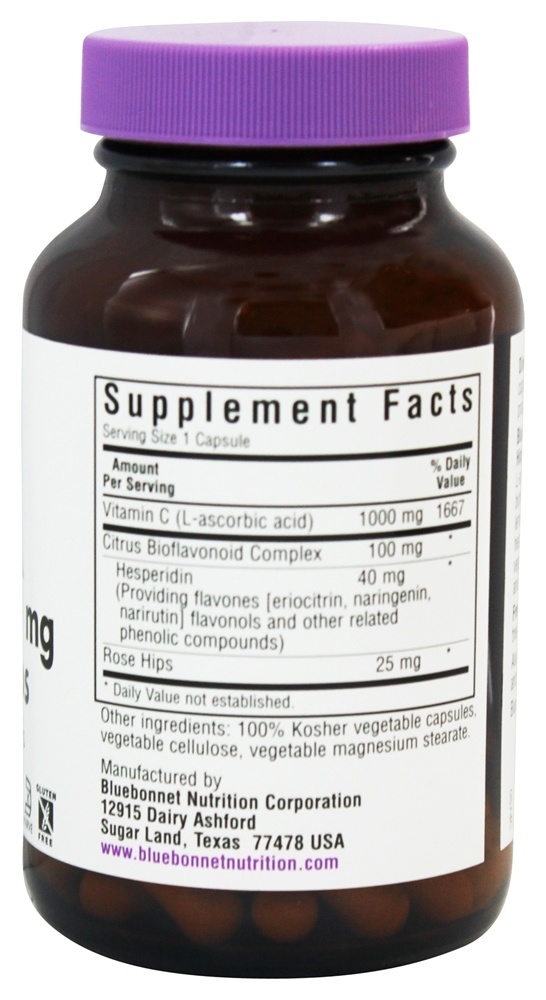 Comprar Vitamina C-1000 mg Mais Rose Hips - Cápsulas vegetarianas 90 Bluebonnet Nutrition - Imagem 2