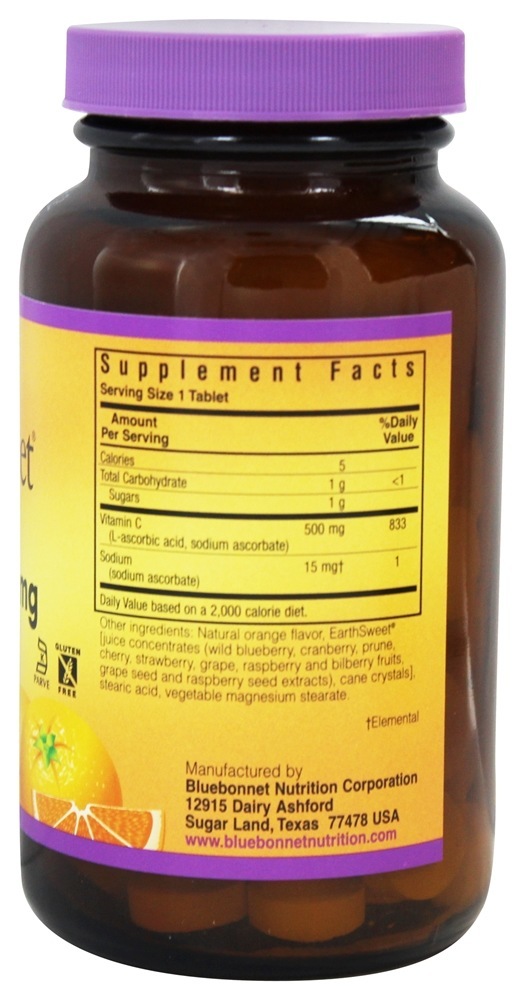 Comprar Terra Doce Mastigável Vitamina C Natural Laranja Sabor 500 mg. - 90 comprimidos mastigáveis Bluebonnet Nutrition - Imagem 2