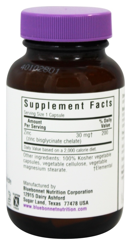 Comprar Aminoácido de Albion de Zinco Quelatado - Cápsulas vegetarianas 90 Bluebonnet Nutrition - Imagem 2
