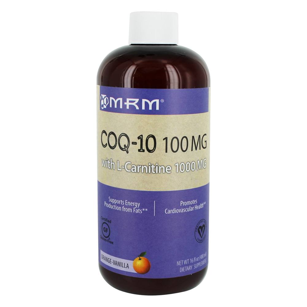 Comprar CoQ-10 Liquid 100mg com L-Carnitina 1000mg para Saúde Cardiovascular Laranja-Baunilha 100 mg. - 16 fl. oz. MRM