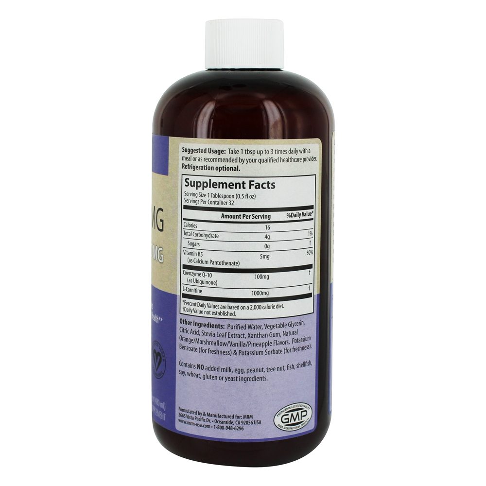 Comprar CoQ-10 Liquid 100mg com L-Carnitina 1000mg para Saúde Cardiovascular Laranja-Baunilha 100 mg. - 16 fl. oz. MRM - Imagem 2