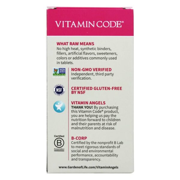 Comprar Código De Vitamina RAW Um Multi-Vitamina Para Mulheres - Cápsulas vegetarianas 75 Garden of Life - Imagem 4