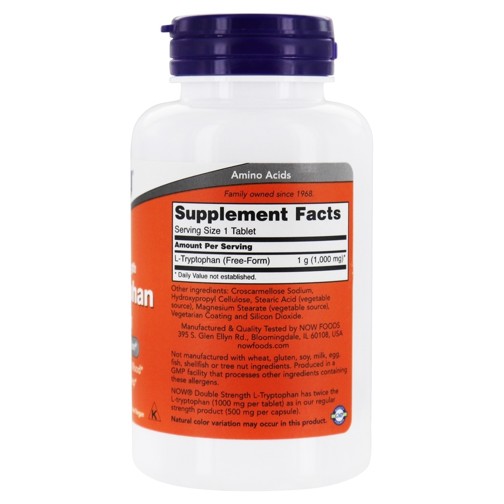 Comprar Força dupla de L-triptofano 1000 mg . - 60 Tablets NOW Foods - Imagem 2