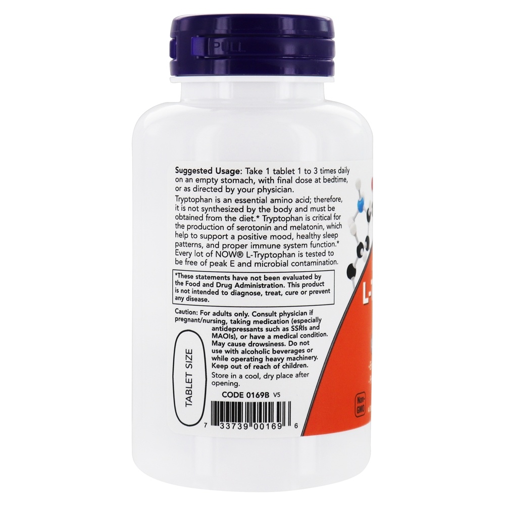 Comprar Força dupla de L-triptofano 1000 mg . - 60 Tablets NOW Foods - Imagem 3
