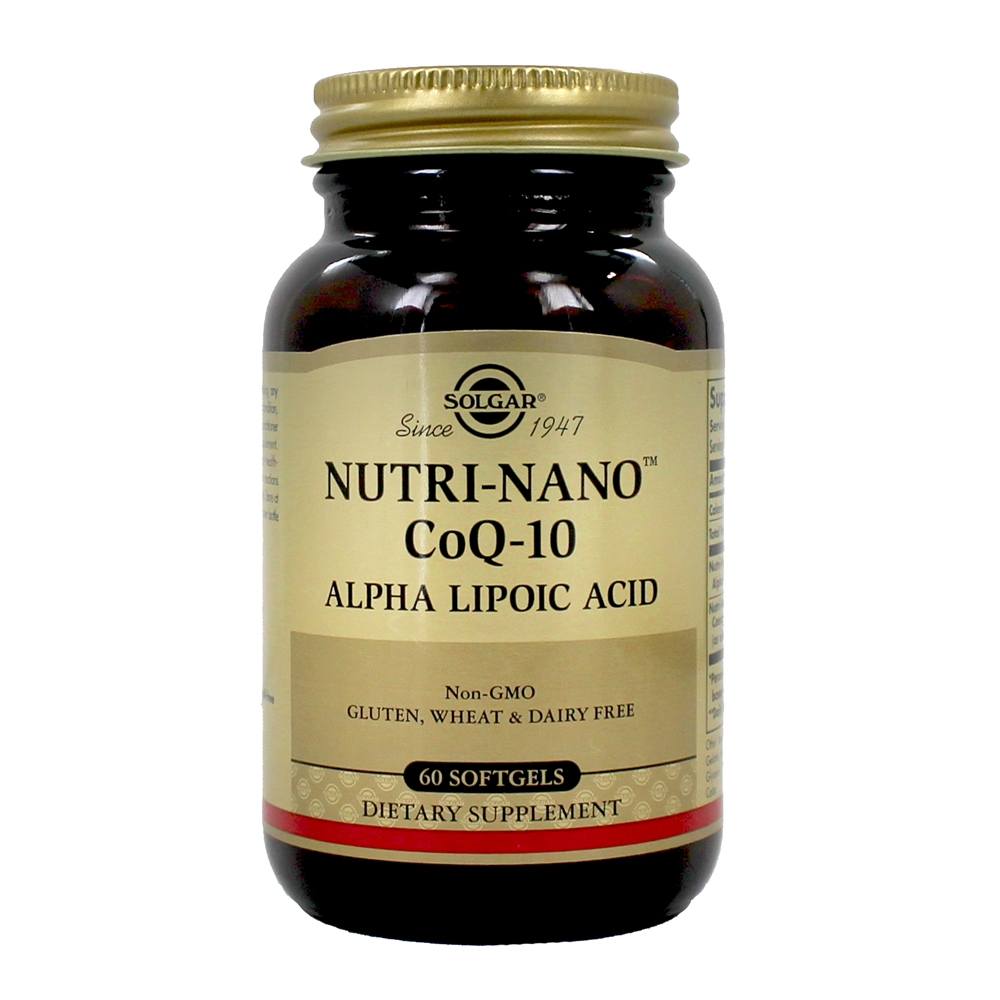 Comprar Nutri-Nano CoQ-10 Alpha Ácido lipóico - 60 Softgels Solgar