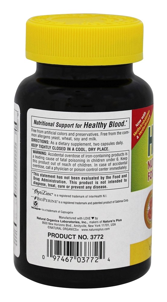 Comprar Hema-Plex - Cápsulas vegetarianas 60 Natures Plus - Imagem 3