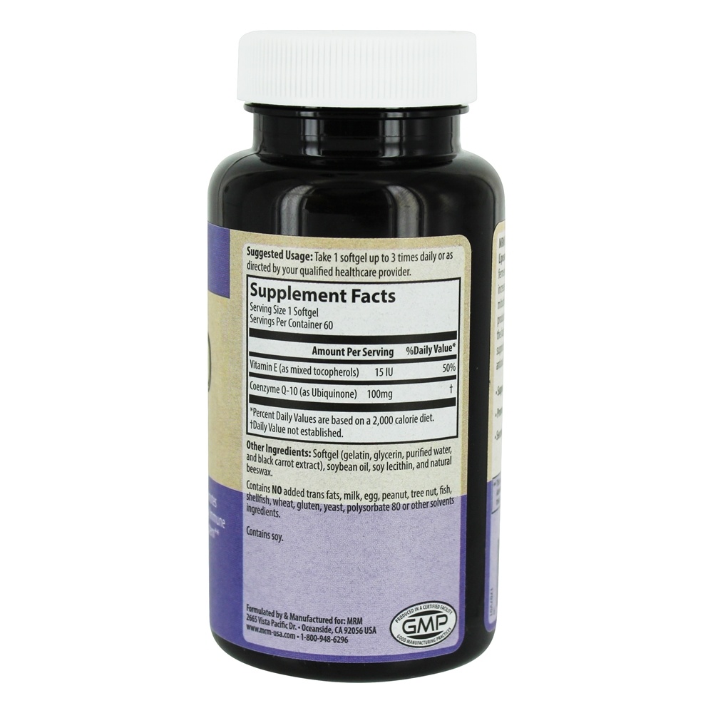 Comprar CoQ-10 para Saúde Cardiovascular e Imune 100 mg. - 60 Softgels MRM - Imagem 2