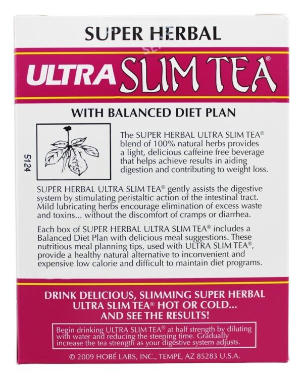 Comprar Chá Ultra Slim 100 % Sem cafeína natural à base de cafeína - 24 Saquinhos de Chá Hobe Labs - Imagem 4