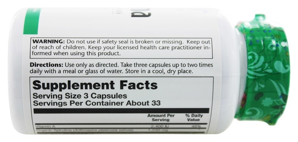 Comprar Spirulina 410 mg. - Cápsulas 100 Solaray - Imagem 2