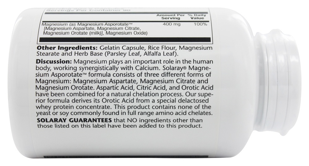 Comprar Magnesium Asporotate - Cápsulas 180 Solaray - Imagem 3