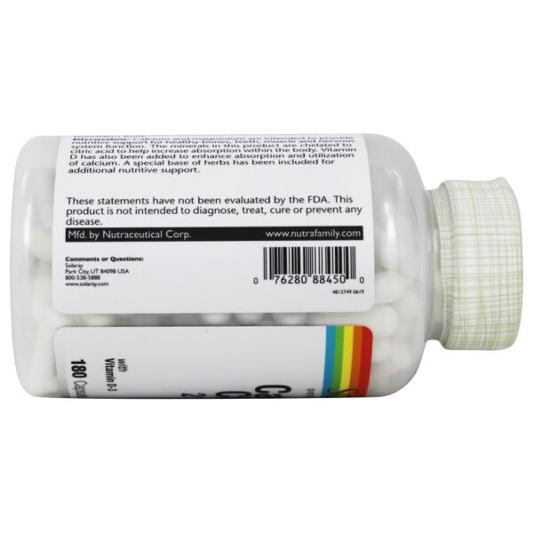 Comprar Citrato Cal-Mag com vitamina D3 2 : 1 Ratio - Cápsulas 180 Solaray - Imagem 5