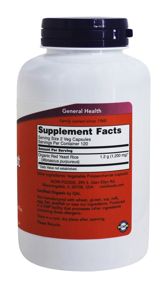 Comprar Arroz de fermento vermelho 600 mg. - 240 Cápsula (s) vegetal (s) NOW Foods - Imagem 2