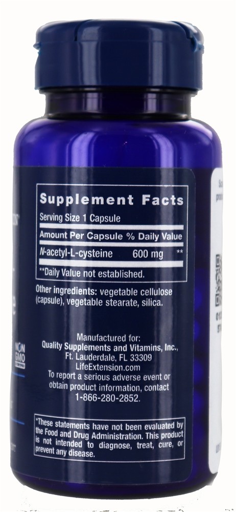 Comprar N-Acetilcisteína 600 mg. - Cápsulas 60 Life Extension - Imagem 2