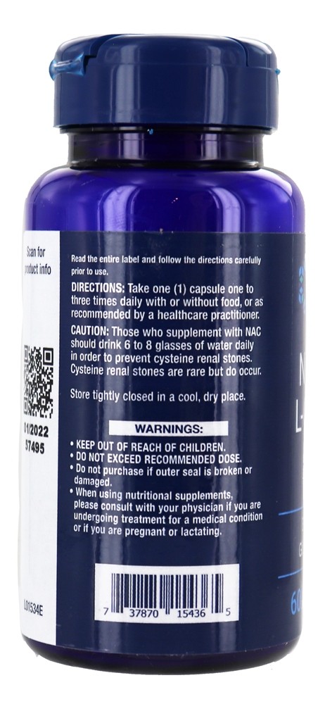 Comprar N-Acetilcisteína 600 mg. - Cápsulas 60 Life Extension - Imagem 3