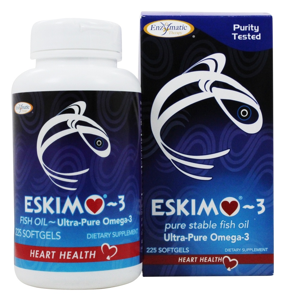 Comprar Eskimo-3 Óleo de Peixe Naturalmente Estável Ultra-Pure Omega-3 - 225 Softgels Enzymatic Therapy