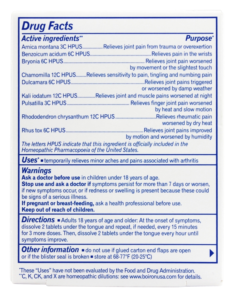 Comprar Arnicare Artrite medicamento homeopático para dor da artrite - 60 Tablets Boiron - Imagem 2