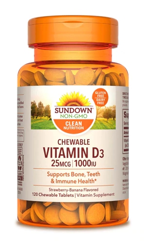 Comprar Sundown Naturals Chewable Vitamin D3 Strawberry Banana -- 1000 IU - 120 Chewable Tablets