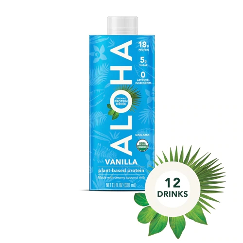 Comprar Aloha Organic Vegan Plant Based Protein Drink with MCT Oil Vanilla -- 11 fl oz Each / Pack of 12