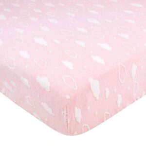 American Baby Heavenly Soft Chenille Crib Sheet Pink 3D Cloud -- 1 Sheet