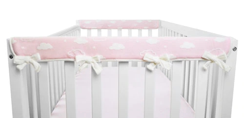 Comprar American Baby Heavenly Soft Chenille Reversible Narrow Side Crib Rail Cover - 3D Cloud/Pink -- 2 Pack