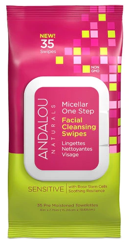 Comprar Andalou Naturals Sensitive Micellar One Step Facial Cleansing Swipes -- 35 Wipes