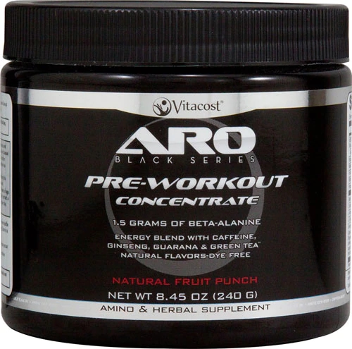 Comprar ARO-Vitacost Black Series Pre-Workout Concentrate Natural Fruit Punch -- 8.45 oz (240 g)