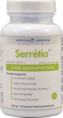 Arthur Andrew Medical Inc. Serretia Pure Serrapeptase -- 250000 SPU - 90 Capsules