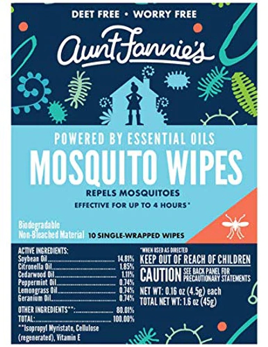 Aunt Fannie's Mosquito Wipes -- 10 Wipes