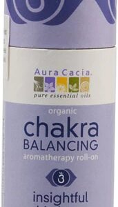 Aura Cacia Chakra Balancing Aromatherapy Roll On Insightful Third Eye Rosemary & Lavender -- 0.31 fl oz
