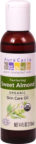 Aura Cacia Organic Skin Care Oil Nurturing Sweet Almond -- 4 fl oz