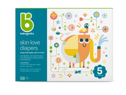 Comprar Babyganics Skin Love Diapers, Size 5 -- 58 Package