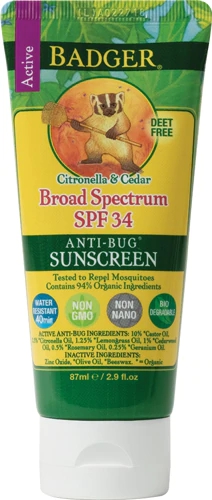 Comprar Badger Citronella & Cedar Broad Spectrum SPF 34 Anti Bug Sunscreen -- 2.9 oz