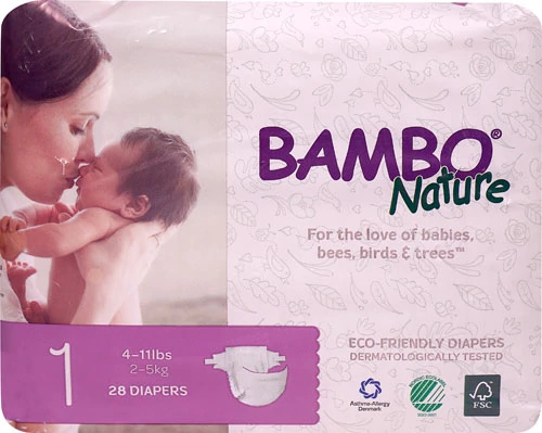 Comprar Bambo Nature Baby Diapers Stage 1 - 4 to 11 lbs -- 28 Diapers