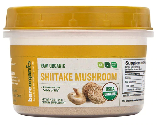 BareOrganics Mushroom Powder - Shiitake -- 4 oz